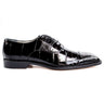 Belvedere Mare in Black Genuine Ostrich & Eel Oxfords in Black