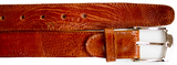 Ostrich Leg Belt in Burned Amber