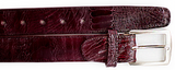 Ostrich Leg Belt in Dark Burgundy