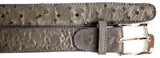 Ostrich Quill Belt in Gray