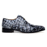 Belvedere Renzo in Ivory / Black Exotic Pirarucu Lace-Up Derby Shoes in Ivory Black