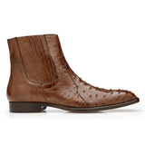 Belvedere Roger in Antique Brandy Genuine Ostrich Side Zipper Boot