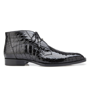 Belvedere Stefano in Black Genuine Alligator Boots Black