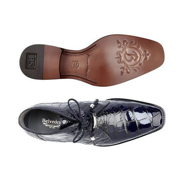 Shop Belvedere Stefano in Navy Genuine Alligator Boots  display picture 3