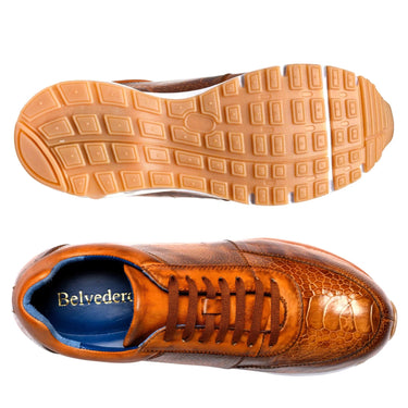 Belvedere Todd Antique Brandy Ostrich Sneakers Side View
