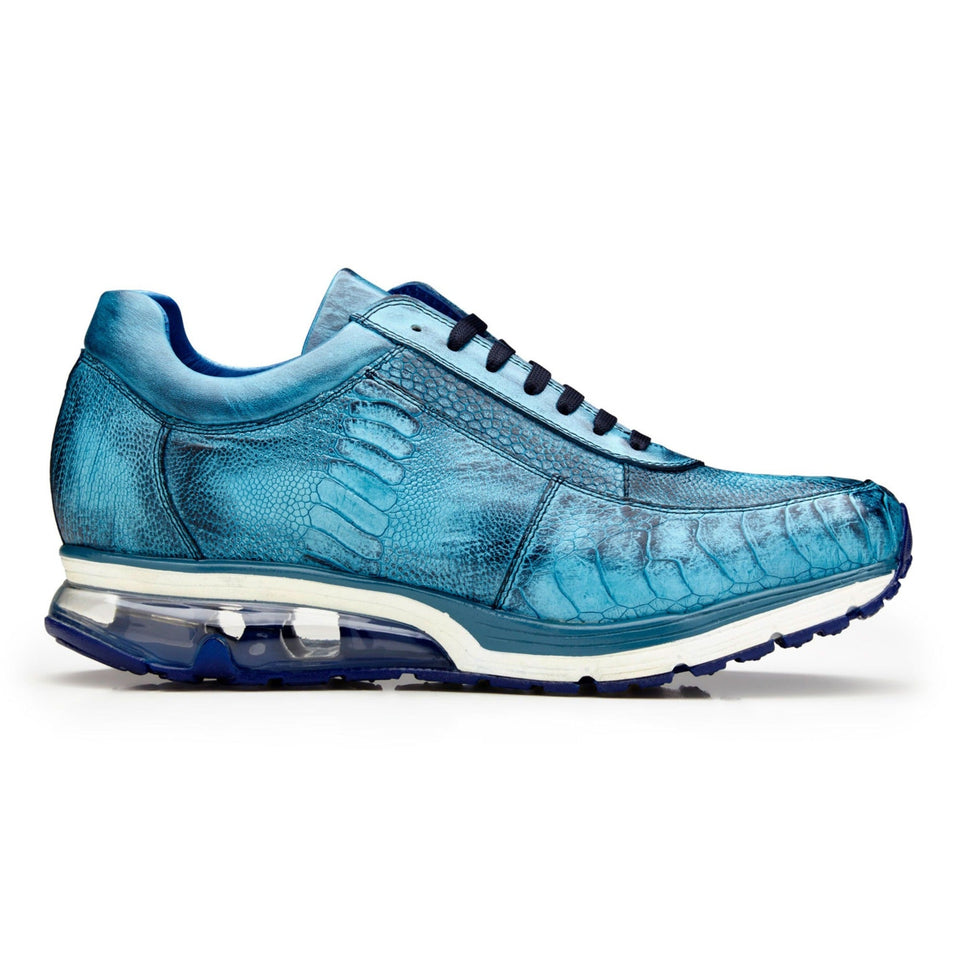 Belvedere Todd Antique Ocean Blue Ostrich Sneakers