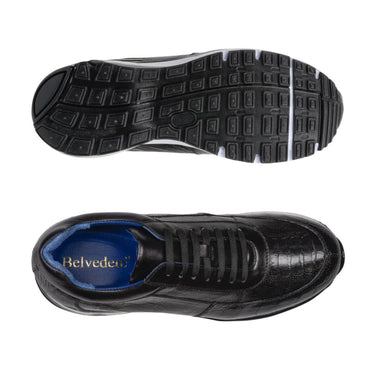 Belvedere Todd Black Genuine Ostrich Sneakers Side View