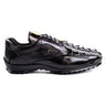 Belvedere Vasco in Black Genuine Hornback Crocodile & Soft Calf Sneakers in Black #color_ Black
