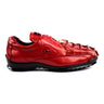 Belvedere Vasco in Red Genuine Hornback Crocodile & Soft Calf Sneakers in Red #color_ Red