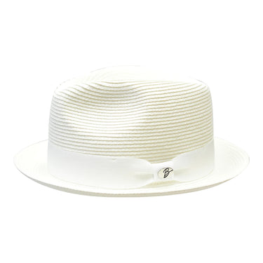 Bently Leonardo Snap Brim Fedora in White