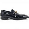 Carrucci Shoes Beveled Squared Toe Patent Leather Loafer in Black #color_ Black