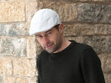 Bigalli Duck Bill in Cream Linen Flat Cap