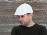 Bigalli Duck Bill in Cream Linen Flat Cap
