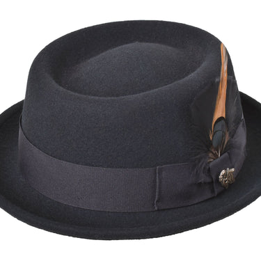 Pork Pie Stingy in Black Wool 100% Wool Felt