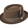 Pork Pie Stingy in Chocolate Wool 100% Wool Felt #color_ Chocolate Wool 100% Wool Felt