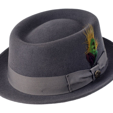 Pork Pie Stingy in Dark Grey Wool 100% Wool Felt