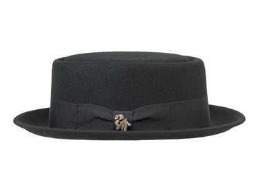Bigalli Cooker in Black Wool Felt Pork Pie Hat
