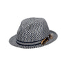 Biltmore 1917 Pinto Poly Braid Two-Tone Fedora in Navy Mix #color_ Navy Mix
