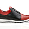 Belvedere Titan in Red / Black Caiman Crocodile & Leather Sneakers in Red / Black #color_ Red / Black