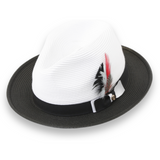 Ferrecci Tapa in Black and White Crushable Straw Fedora