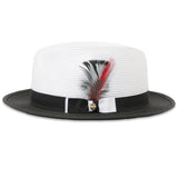 Ferrecci Tapa in Black and White Crushable Straw Fedora