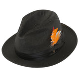 Ferrecci Tapa in Black Crushable Straw Fedora