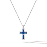 Gemstone Cross Pendant - Sapphire