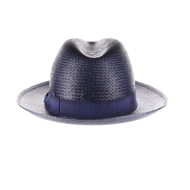 Borsalino Frederico in Navy Genuine Panama Fedora Hat Made in Italy