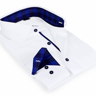 Kids - Boy's long sleeve shirt with contrast details inside the collar, cuff and the placket.