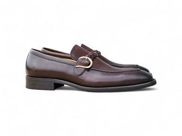 Carrucci Shoes Braided Bit Loafer Brown Leather