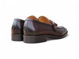 Carrucci Shoes Braided Bit Loafer Brown Leather