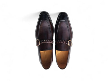 Carrucci Shoes Braided Bit Loafer Brown Leather
