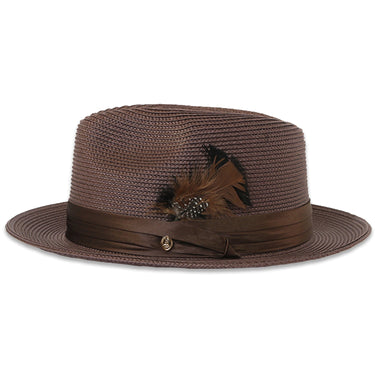 Ferrecci Tapa in Brown Crushable Straw Fedora