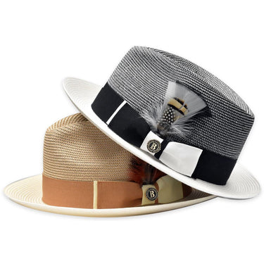 Bruno Capelo Bailey Two-Tone Straw Fedora Hat | DAPPERFAM display picture 1