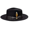 Bruno Capelo Bel-Air Crushable Wool Felt Fedora Hat in Black #color_ Black