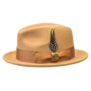 Bruno Capelo Blues Brothers Wool Pinch Front Fedora in Acorn