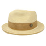 Bruno Capelo Broadway 100% Natural Milan Fedora in Ivory / Tan #color_ Ivory / Tan