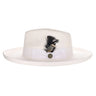 Bruno Capelo Colonial Wide Brim Shantung Straw Fedora in White