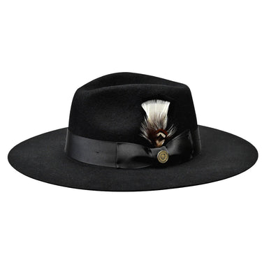 Bruno Capelo Duke Wide Brim Wool Fedora in Black