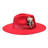 Bruno Capelo Duke Wide Brim Wool Fedora in Red