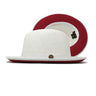 Bruno Capelo Empire Straw Red Bottom Fedora in White / Red