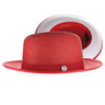 Bruno Capelo Empire White Bottom Straw Fedora in Red / White
