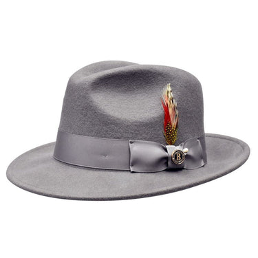 Bruno Capelo Executive Classic Wool Fedora in Graphite Grey
