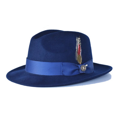 Bruno Capelo Executive Classic Wool Fedora in Navy