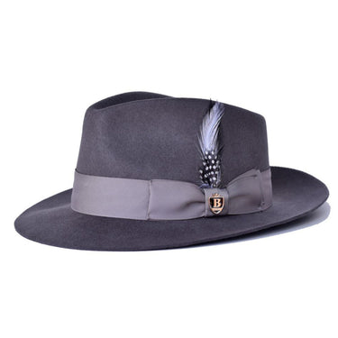 Bruno Capelo Fabio Wool Felt Teardrop Fedora in Steel