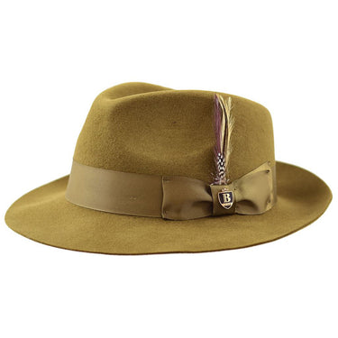 Bruno Capelo Fabio Wool Felt Teardrop Fedora in Olive