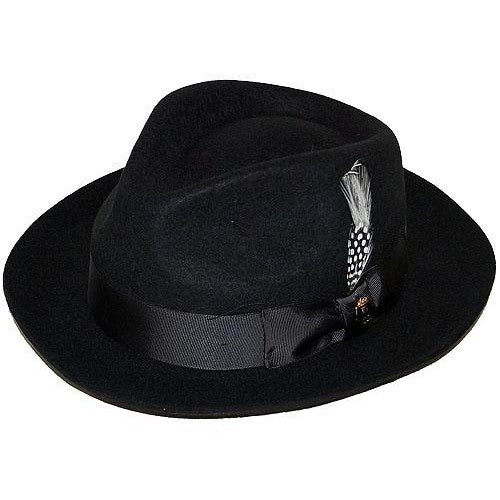 Tumia LAC Premium Felt Teardrop Trilby Fedora Hat – 100% Wool Felt, Crushable, Travel Friendly, Men's