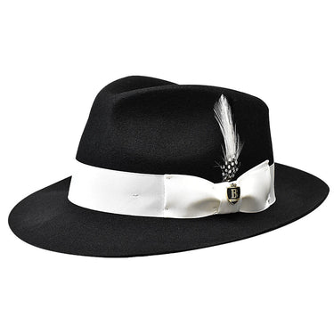 Bruno Capelo Fabio Wool Felt Teardrop Fedora in Black / White