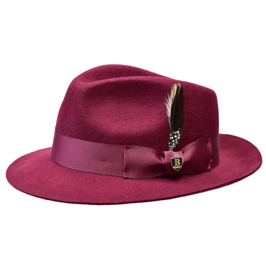 Bruno Capelo Fabio Wool Felt Teardrop Fedora in Burgundy