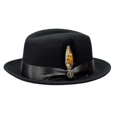 Bruno Capelo Florence Wool Felt Fedora Hat in Black